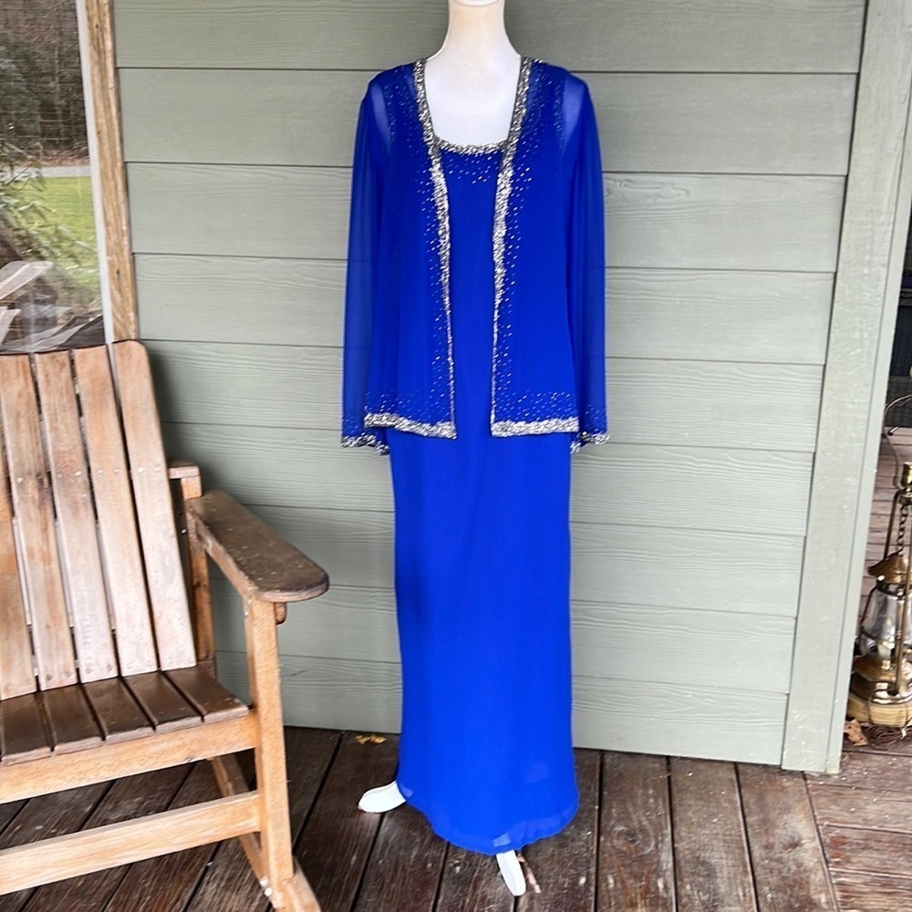 J Kara Beaded Dress with Beaded Jacket